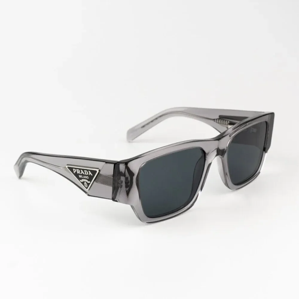 SALE! NEW Prada PR10ZSF 16Z70B Transparent Asphalt Grey Square Unisex Sunglasses